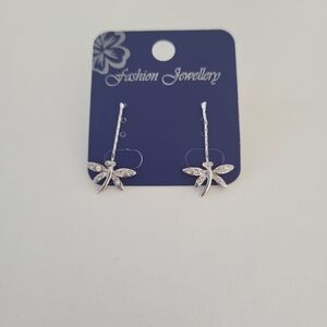 Silver Dragonfly Earrings by Fashion Jewelry